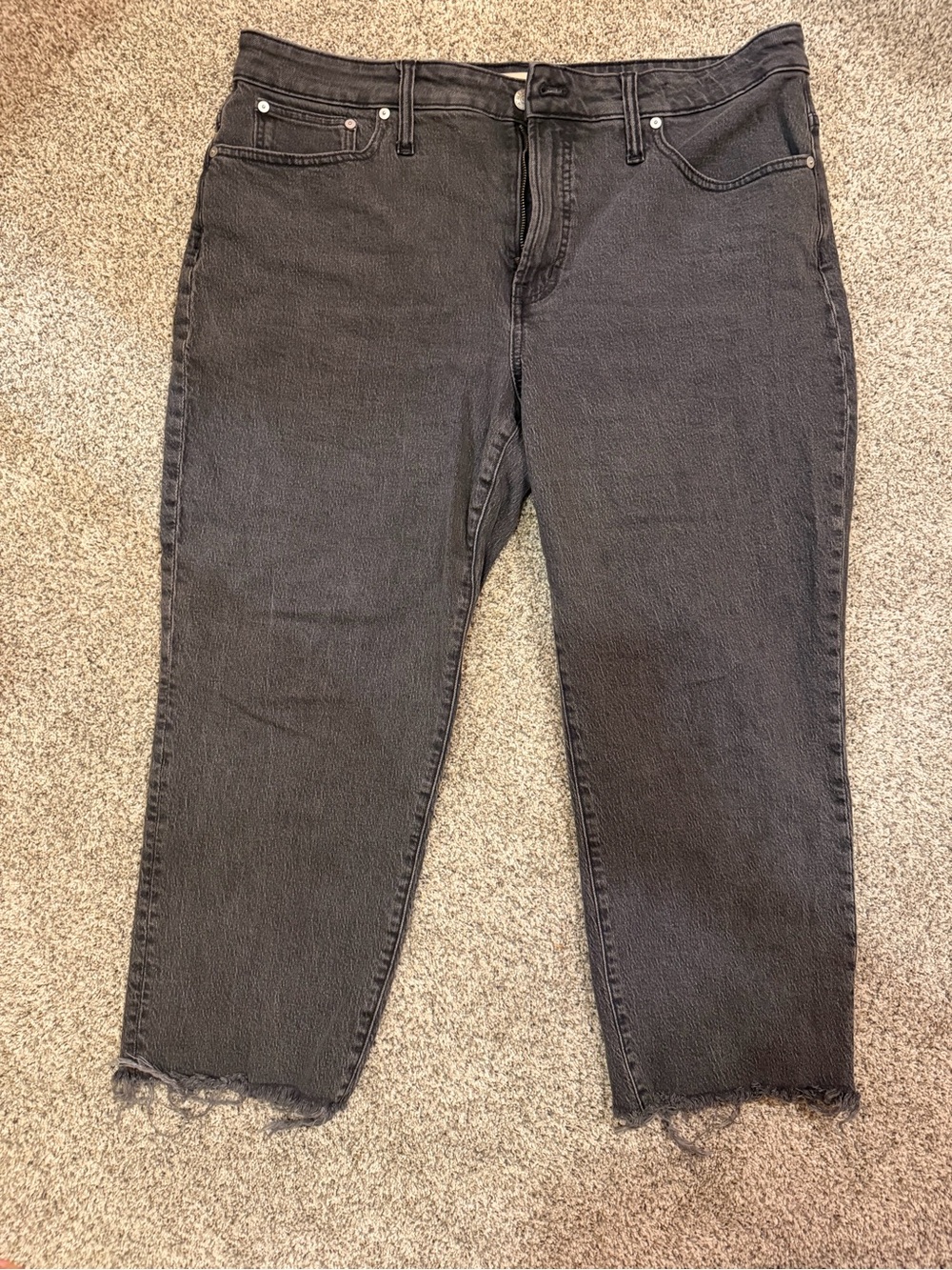 Madewell Washed Black Curvy Perfect Vintage Straight Jean